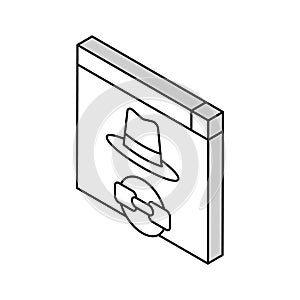 white hat link isometric icon vector illustration