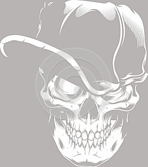 white hat skull logo Vector illustration DOWNLOAD