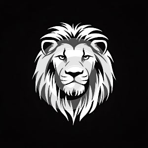 white head lion logo, AI generated
