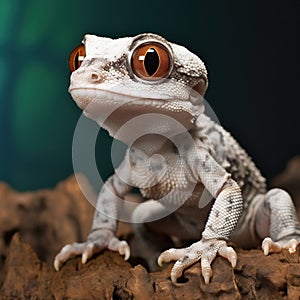 White headed dwarf gecko  Made With Generative AI illustration
