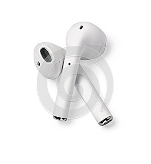 White headphones wireless earphones