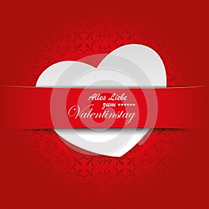 White Heart Convert Red Banner Ornaments photo