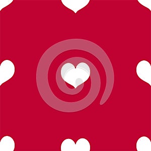 White heart seamless on red background