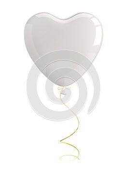 White heart shaped balloon