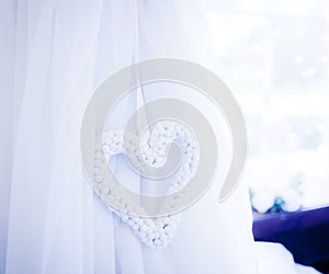 White heart on wedding dress