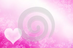 White hearts and pink background