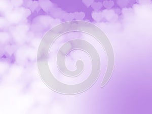White hearts, purple background, blur, beautiful, gentle, soft for the background.