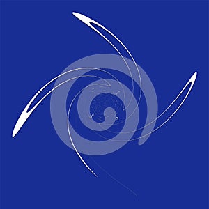 White helical, spiraling, curl and curly shape. spiral, twirl, swirl illustration. twine design element over single-color,