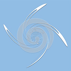 white helical, spiraling, curl and curly shape. spiral, twirl, swirl illustration. twine design element over single-color,