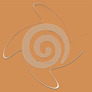 white helical, spiraling, curl and curly shape. spiral, twirl, swirl illustration. twine design element over single-color,