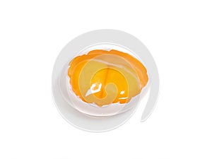 White hen egg with two yolks