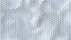 White hexagon background pattern 3D render