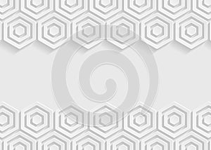 White hexagon paper abstract background for website, banner, business card, invitation, postcard