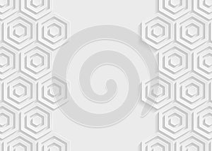 White hexagon paper abstract background