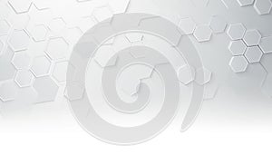 White Hexagon Pattern Background with Subtle Shadows