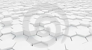 White Hexagonal Geometric Pattern Background abstract