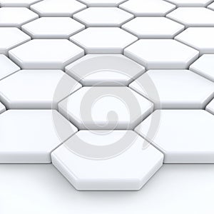 White Hexagonal Geometric Pattern Background