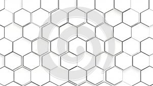 White Hexagonal Grid Pattern with Subtle Shadows and Depth image photo