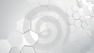 White Hexagonal Pattern Abstract Background