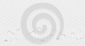 White hexagonal pattern 3d background