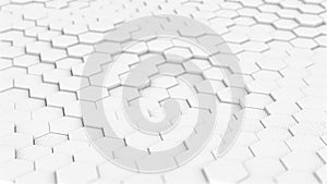 White Hexagonal Pattern - 3D Rendering