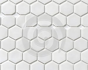 White Hexagon Tile Pattern Background. Modern.