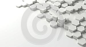 Abstract White Hexagonal Grid Background