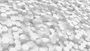 White hexagons abstract background