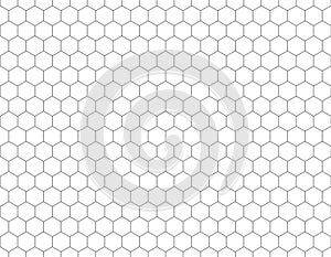 White hexagons shape pattern background. Simple seamless mesh photo