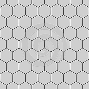 White hexagons of stone, steel. Seamless vector texture. Technology seamless pattern.