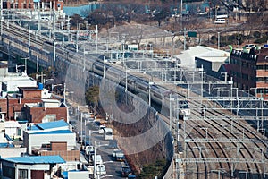 A White High Speed Train