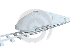 White high-speed train