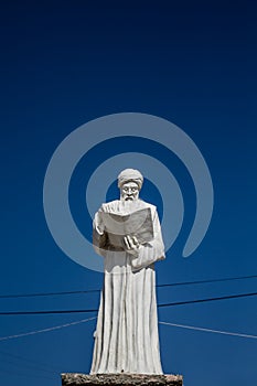 White historic figure statue in the center of Harput, Elazig, Tu