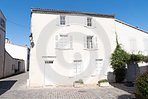 White historical house in islande ile de re in France