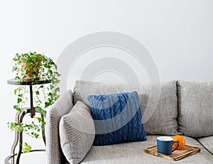 White home living room wall, empty background concept.