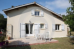 White home in the suburbs, exterior of a beautiful house