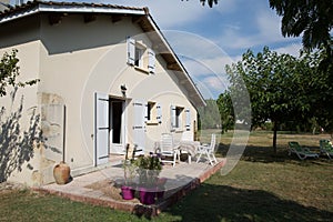 White home in the suburbs, exterior of a beautiful house