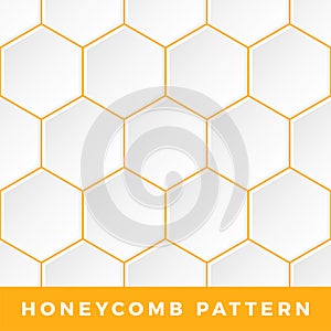 White Honeycomb vector seamless pattern. Vector natural honey background