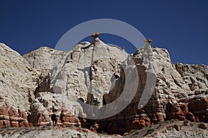 White Hoodoo-Toadstool Hoodoo- Rimrocks, Grand Staircase Escalante National Monument, GSENM, Utah