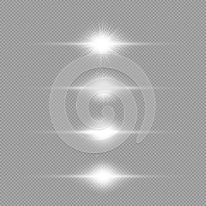 White horizontal light effect of lens flares