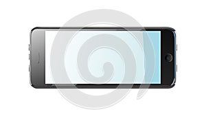 White Horizontal Smartphone with Empty Display, vector design Generative AI
