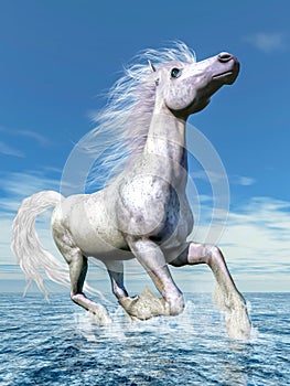 White horse freedom - 3D render