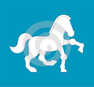 White horse sign icon. Steed symbol. Cartoon animal vector