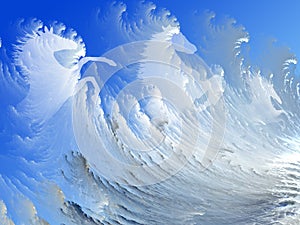 White horses in the surf