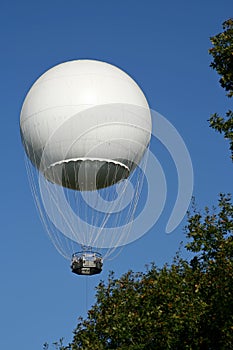 White hot air ballon in the air