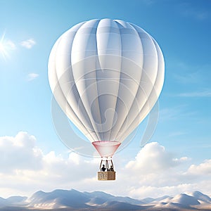 White hot air balloon,generative ai