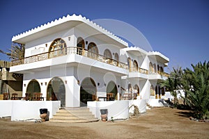 White hotel on the sea front