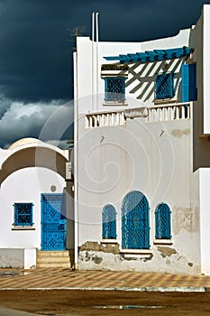 White house in arabic style on Djerba