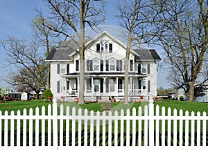 White house with black shutters