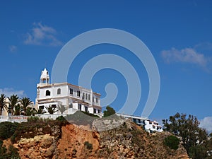 White house on the cliff